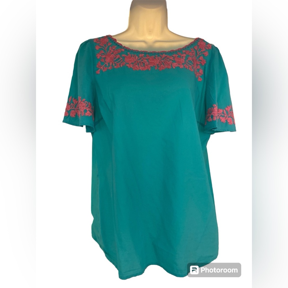 Talbots embroidered top